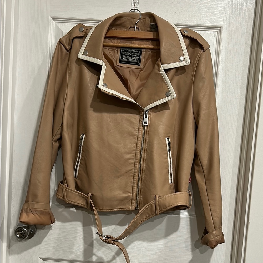 Tan Faux Leather Jacket